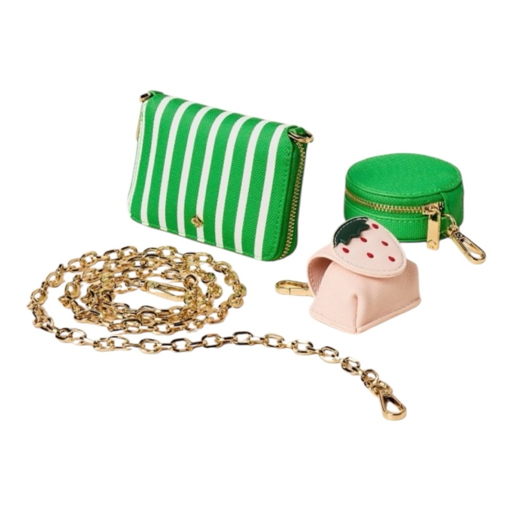 Kate Spade LIMITED EDITION x Target Mini Green Stripe Crossbody Bag Set